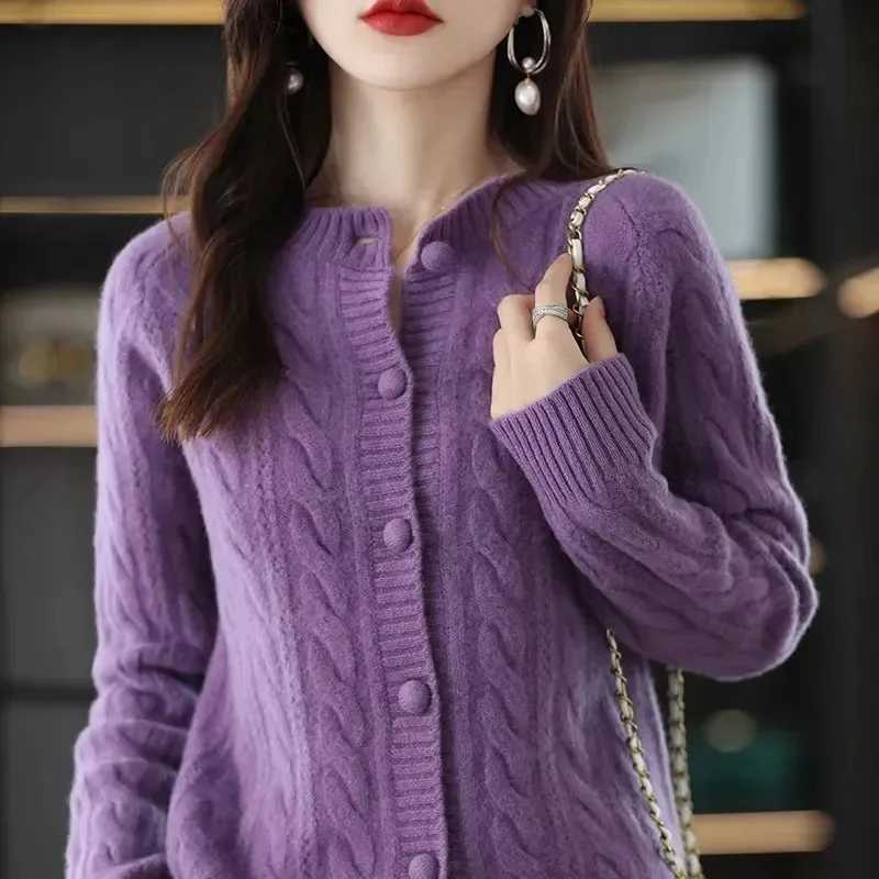 Women Cardigans Spring Autumn Winter Long Sleeve Knitted Sweaters Oneck Basic Thick Warm Fashin Korean Cardigan Slim Fit TopsT251028