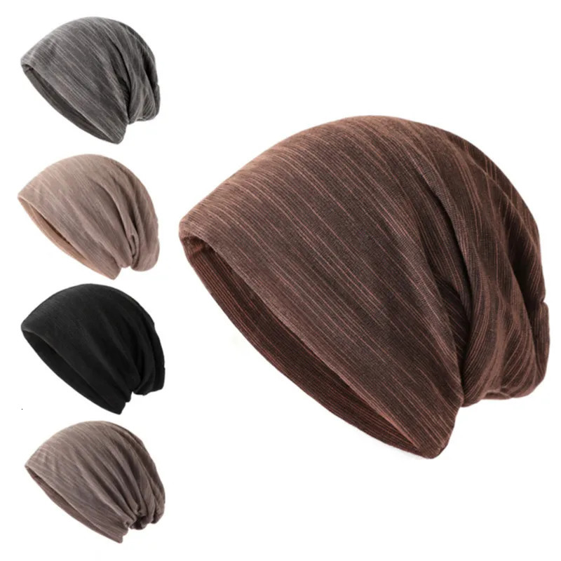 Solid Color Unisex Men Women Skullies Thin Beanies Hedging Cap Knit Knitted Cotton Double Layer Fabric Caps Casual Bonnet Hat 251029