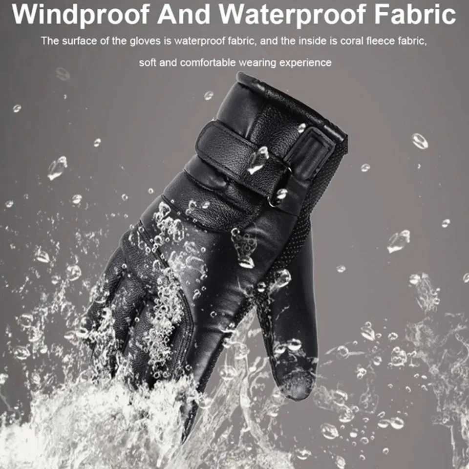 GTUBIKE Winter Electric Heated Gloves for Outdoor Cycling Waterproof Non Slip Thickened Female Couple Touch Screen Lamb Fleece J251029