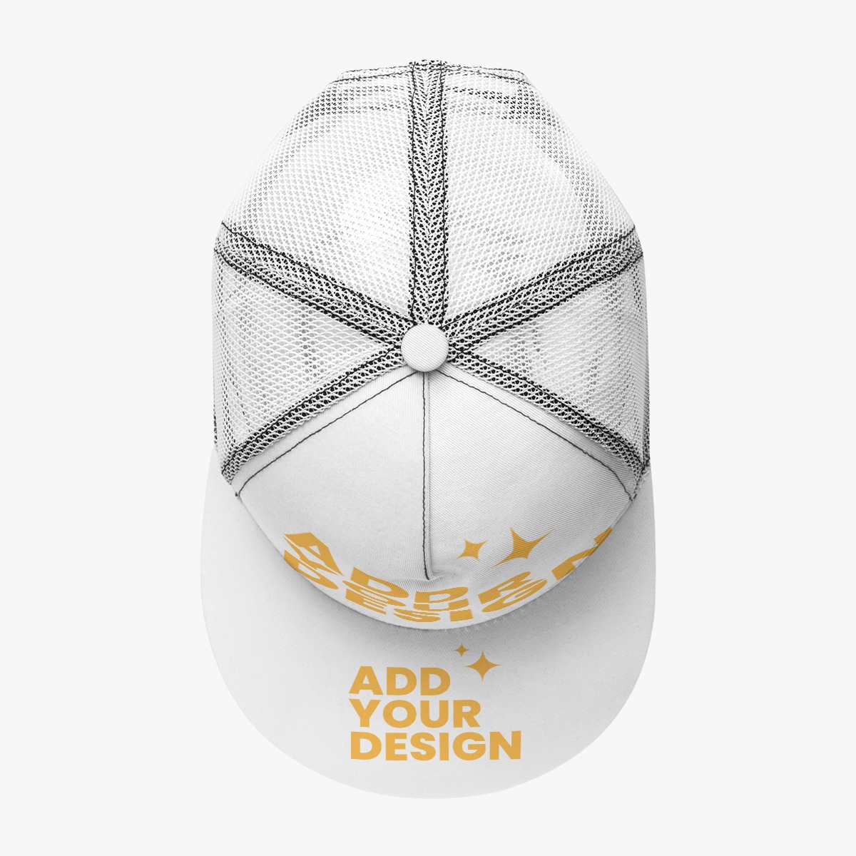 All-Over Print Flat Brim Mesh Cap with Black Buckle | Adjustable Unisex Baseball Hat | 100% Polyester Lightweight Design | Includes Box