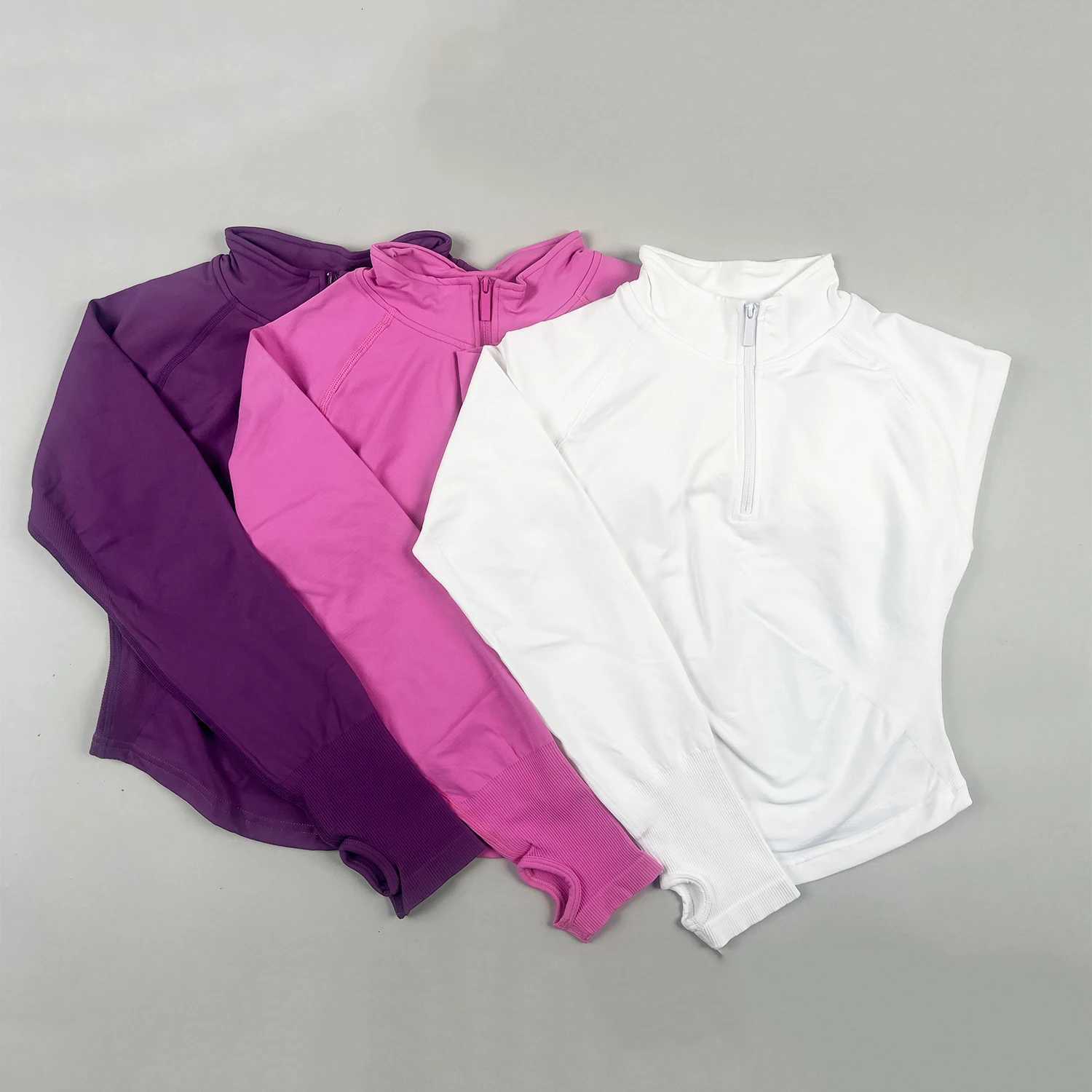 Womens Impact Half Zippy Long Sleeve Gym Top Yoga Pilates Seamless Sports Jacket Fitness Running Workout ClothingXJ251029