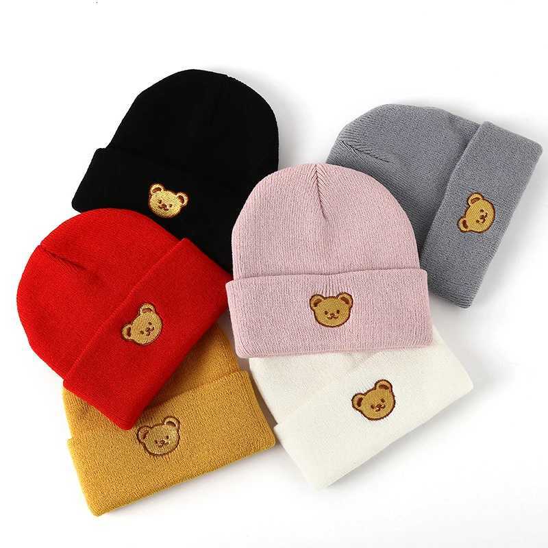 Cartoon Bear Soft Wool Baby Beanies Autumn Winter Warm Toddler Knitted Hat For Boys Girls Kids Skullies Cap Cute Children Bonnet251028