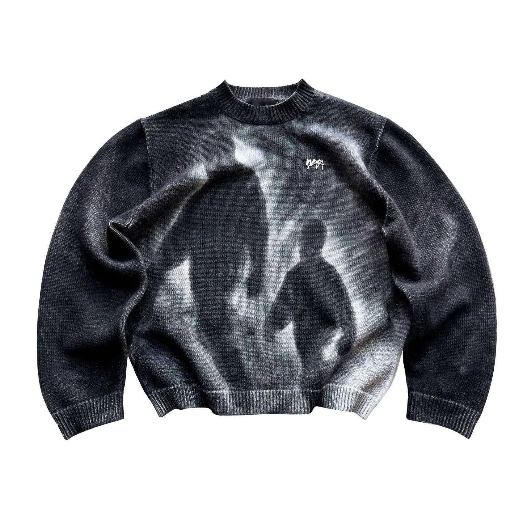 Unisex Casual round Neck Sweater Street Style High Design Knitted Loose Top European American Fashion J251029