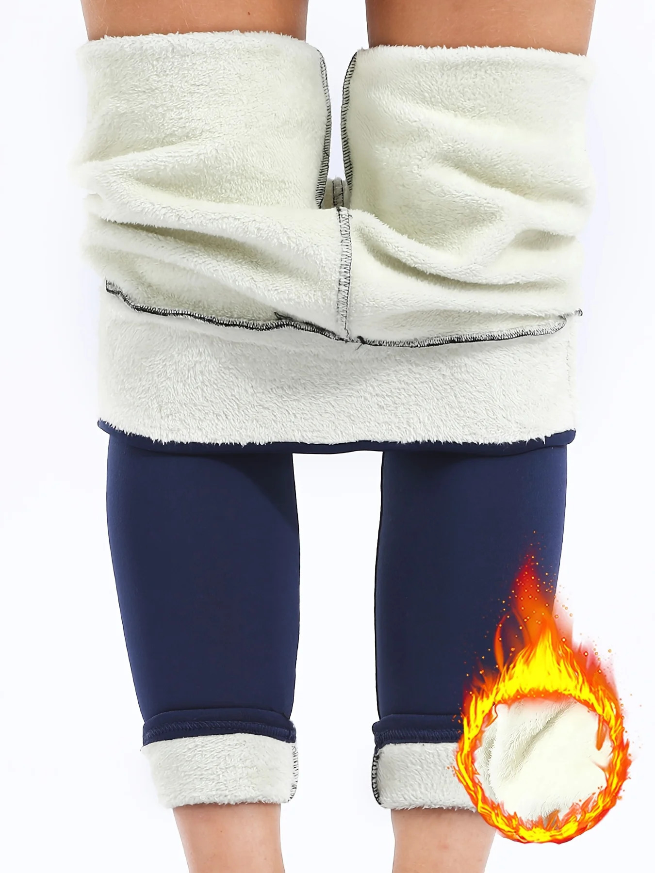 Winter Velvet Leggins Womens Solid Color Thick Pants Warm High Waist Outdoors Casual Classic Leggings 251029