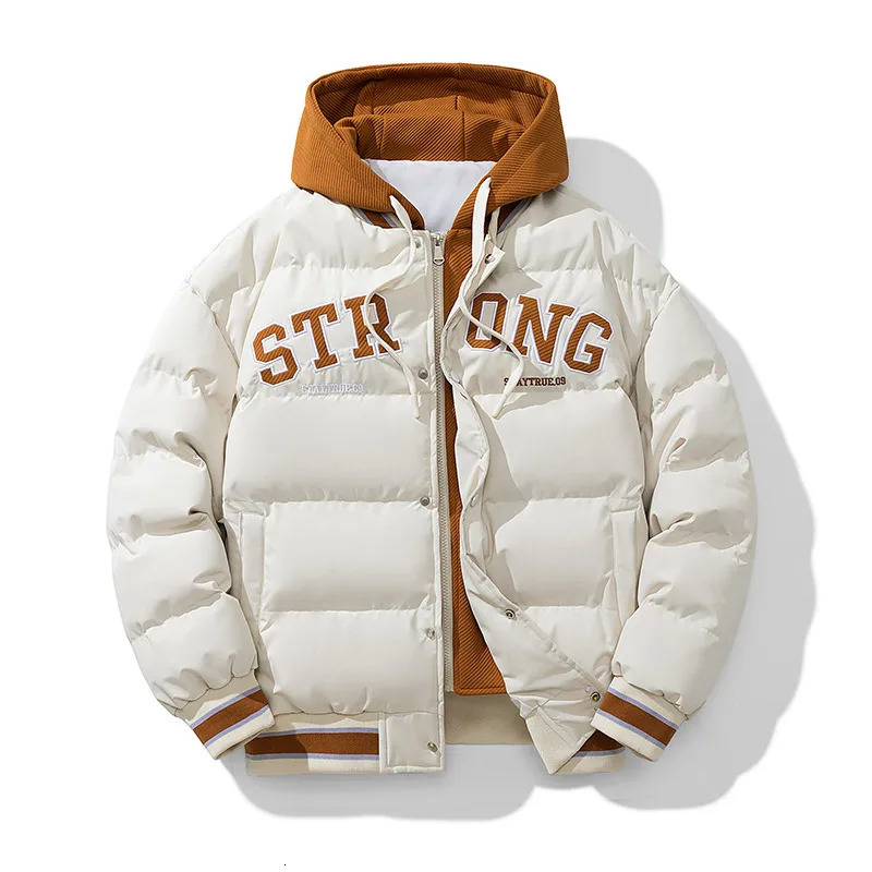 Winter Jacket Mens Zipper Jacket Streetwear Windproof Fashion Jacket Hooded Parkers Winter Thick Thermal Cotton Coat Mens 251028
