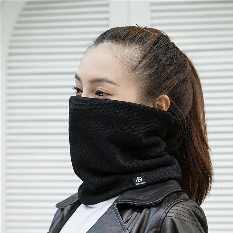 2025 Women Men Knitted Solid Neckerchief Cashmere Plush Warm Winter Ring Scarf Face Mask Snood Neckerchief Scarf Thick Muffler 251021