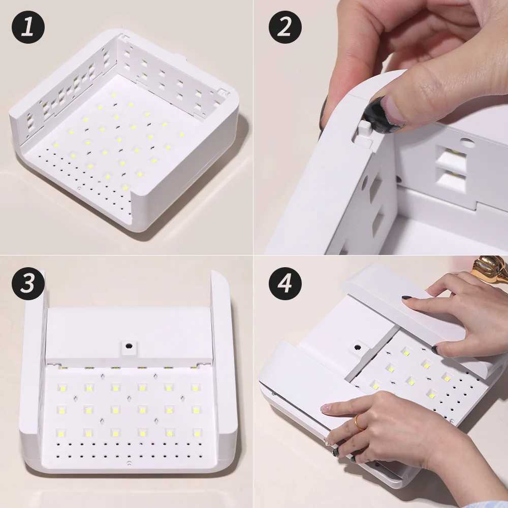 Foldable UV LED Nail Lamp and Nail Dryer with 72 LED Beads High Power Fast Curing for Gel Nails J251117