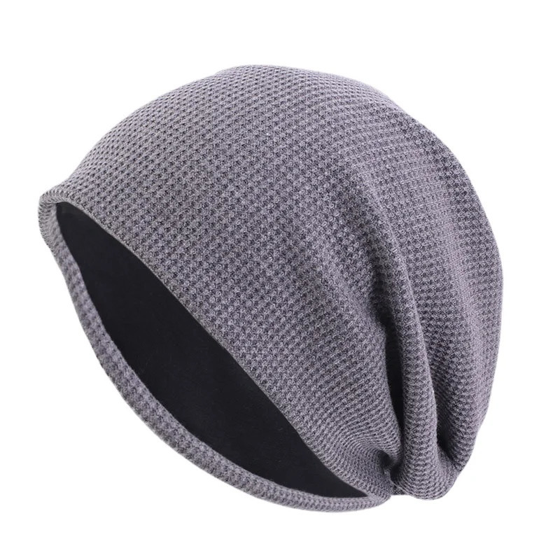 Double Fabric Cotton waffle pattern Autumn Early Winter Skullies Beanies 251029