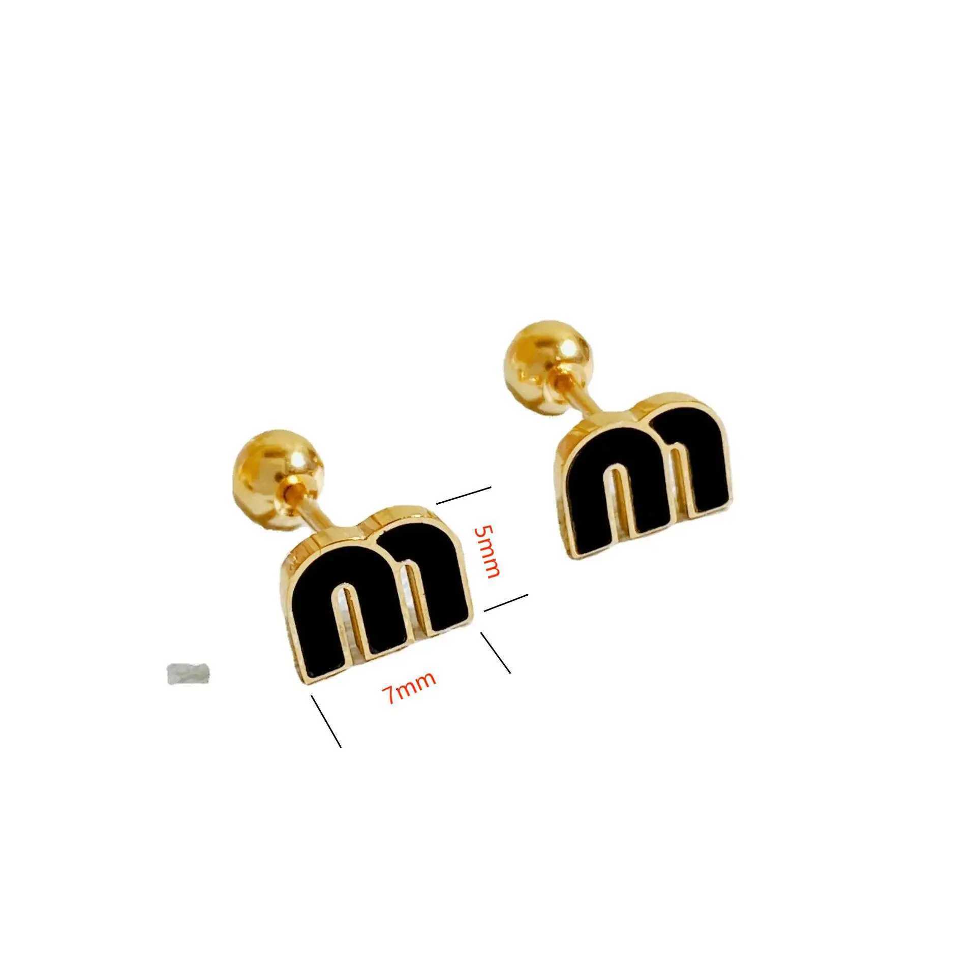 2Pcs Stainless Steel Letter M Stud Earrings for Women Fashion Brand Jewelry Delicate Cute Tiny Piercing Cartilage EarringsW251029