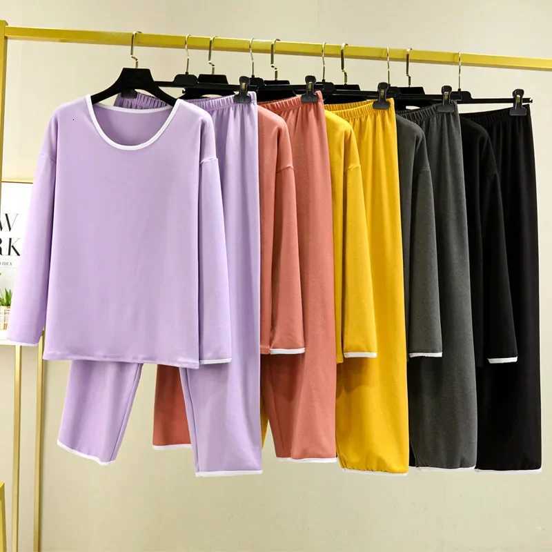 Autumn and winter new womens warm autumn clothes and trousers suit pajamas long sleeved trousers Darlon large size home clothesT251029