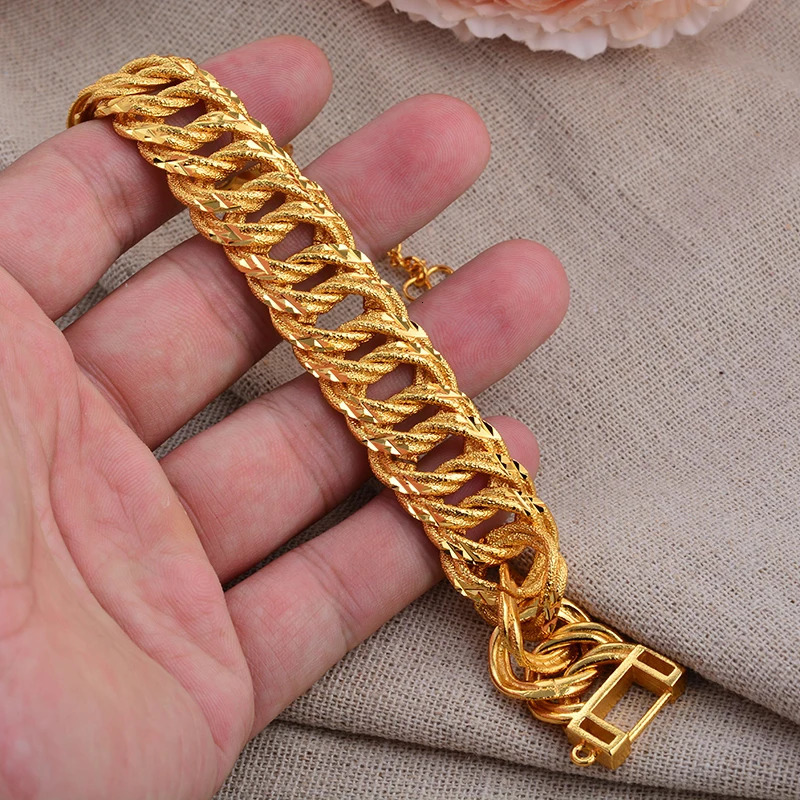 African Nigerian Wedding Gold Color Bangles For Women Girls Ethiopian Wedding Bracelets Gifts 251028