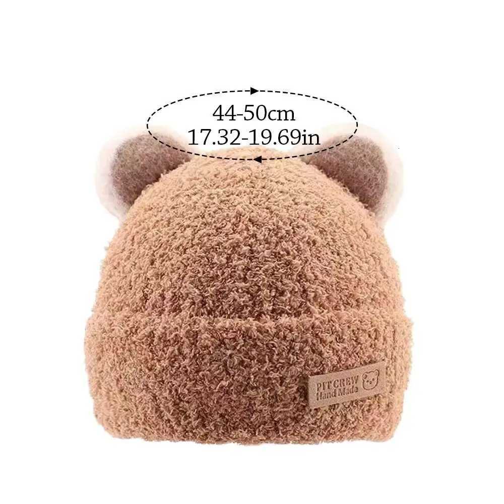 5 Months3Year Windproof Solid Color Baby Knitted Hat Soft Plush Winter Hat Cartoon Cute Beanie Hats Baby Children Kids251028