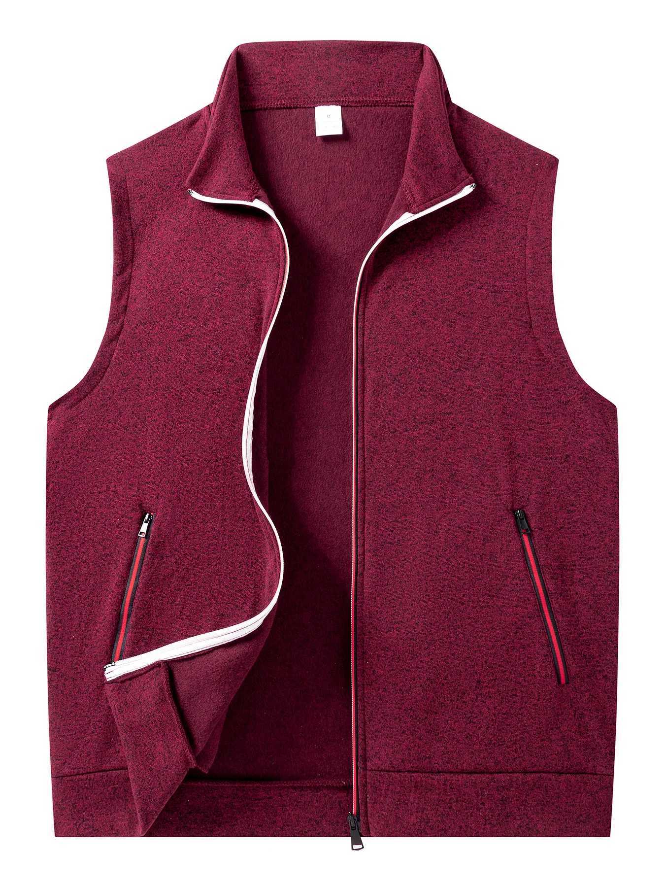 Mens Casual Vests Sleeveless Coats Autumn Solid Color Zipper Jacket Vest Breathable Travels Hiking Work Multipockets Waistcoat W251029