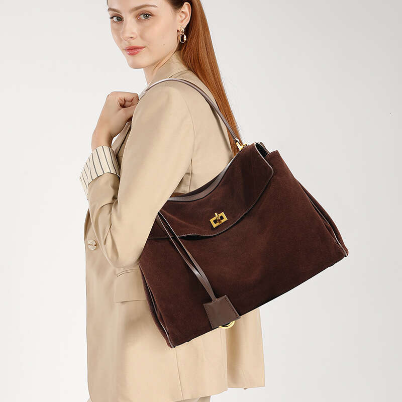 Genuine Leather Bag Suede High End Underarm Women Niche Handbag New Large Capacity Genuine Leather Tote Bag For Women
