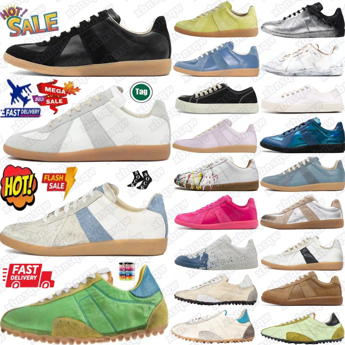 MM6 designer shoes German Army GATs Replicaes Sprinters sneakers trainers Tabi Low Trainer Forest White Painter Black Gum Glicines Smoke Green Roseate yellow #7r6t#