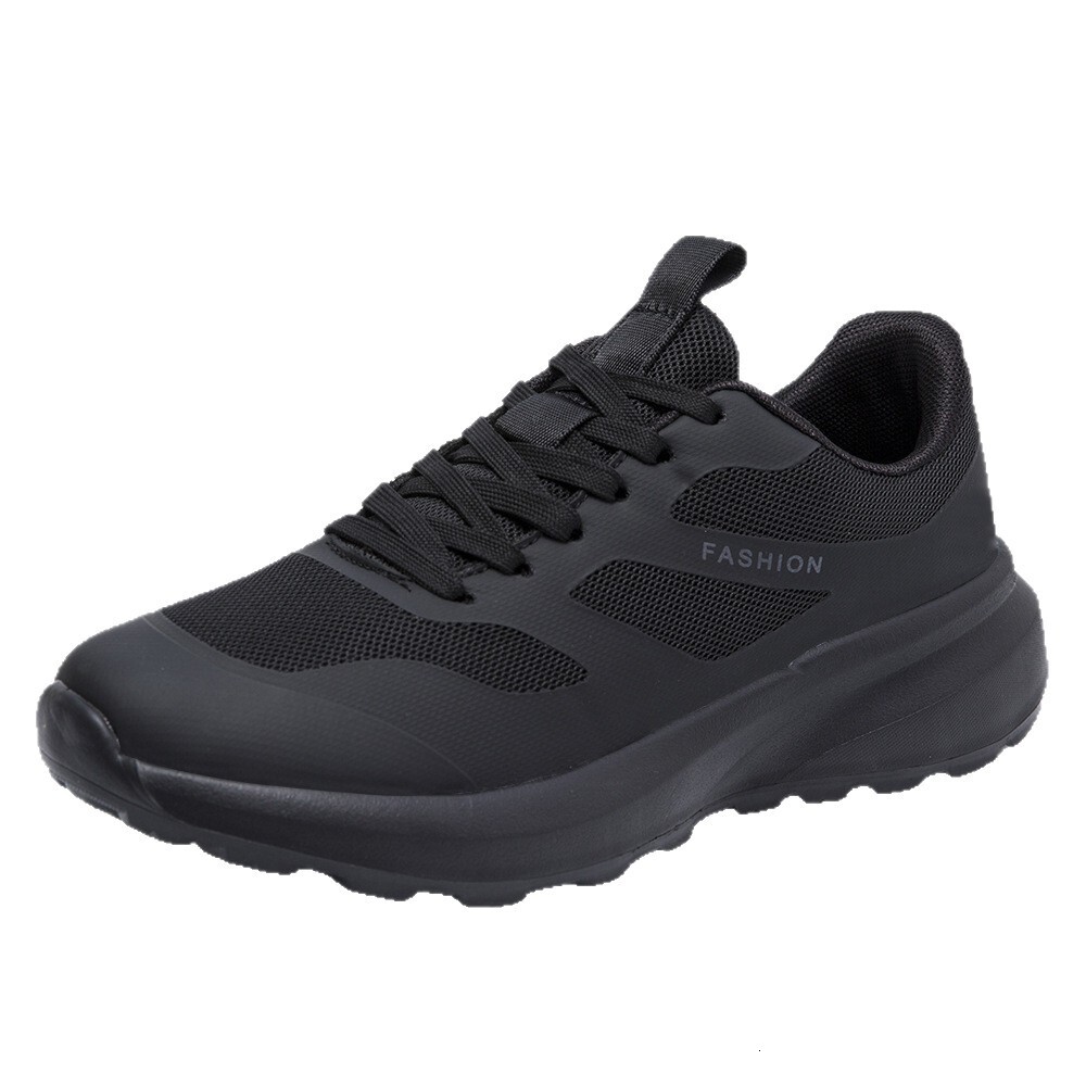 Free Shipping Men Shoes Black Running Shoes Breathable Mesh Casual Sneakers