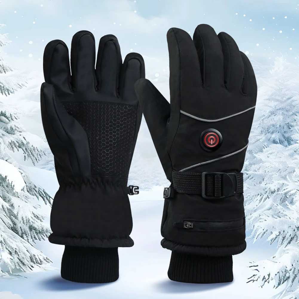 Heated Gloves Touch Screen Heating Thermal Gloves 3 Heat Levels DC Rechargeable Winter Waterproof Windproof Ski Gloves J251029
