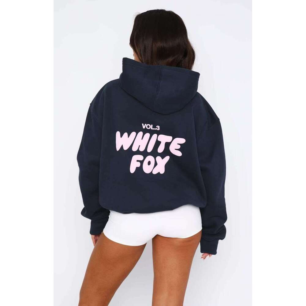 whitees fox Designer foxness Tracksuit And Sweatpants Set - Fleece Tracksuit With Graphic Print Loose Fit Hooded Two-Piece Womens Tops Whitees Fox Sweatshirt d7c