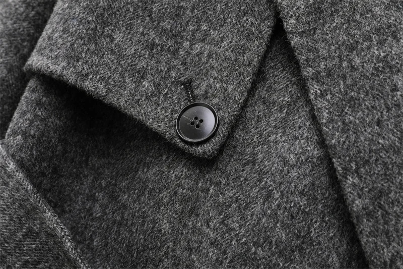 womens wool blend lapel with belt double breasted woolen coat trench 251028