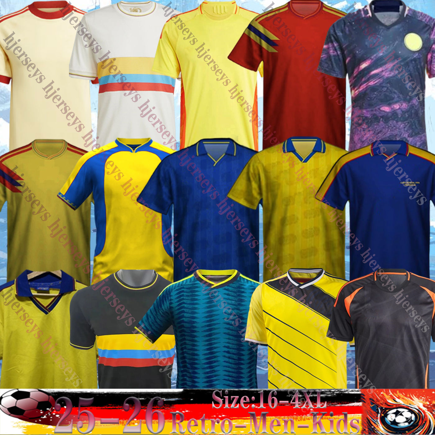 25 26 Colombia Soccer Jersey 90 94 98 10 01 14 100 Valderrama Retro 2025 JAMES Home football T shirt CUADRADO classic commemorate Collection Camiseta de futbol maillot