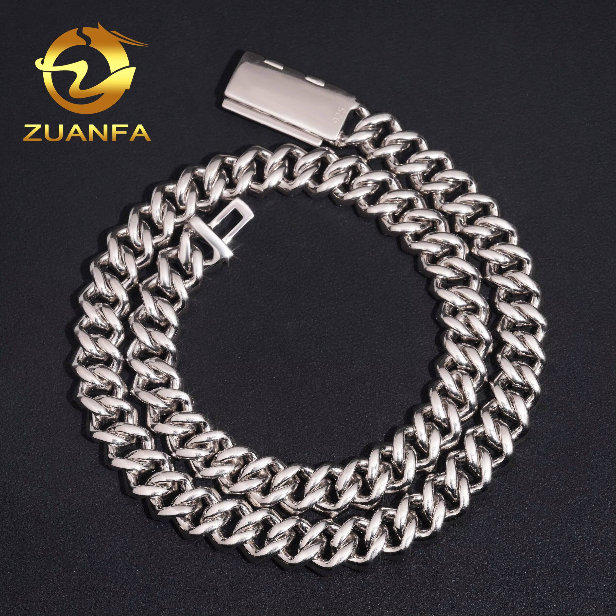 Pass Tester VVS Moissanite Lab Diamond Silver 925 Gold Plated Necklace Chain Hip Hop Iced Out Jewelry Cuban Link Bracelet Chain