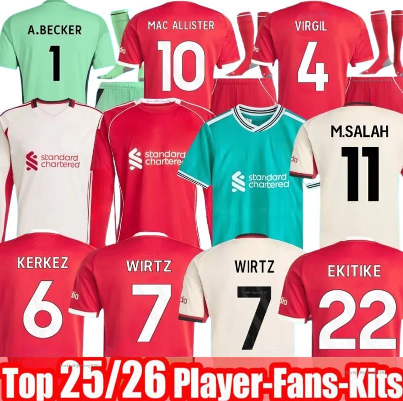LFC 25 26 ISAK WIRTZ EkitikE soccer jerseys DIOGO J. frimpong Kerkez 2025 2026 Camiseta men kids football shirts home away MAC ALLISTER uniforms Special 2005 salah