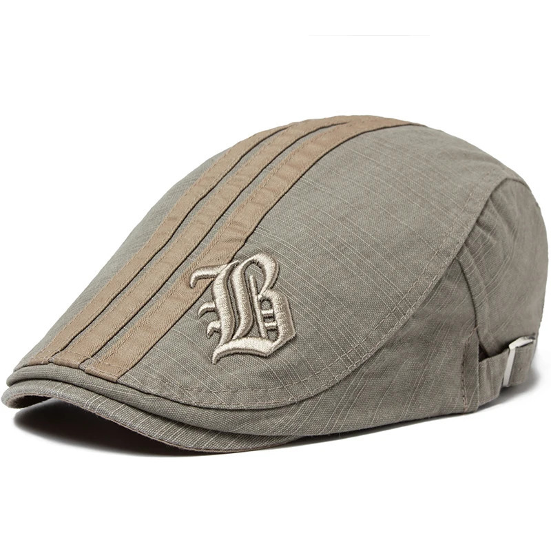 CNTANG Men Beret Fashion Embroidery Flat Cap Summer Visor For Male Vintage Cotton Casual Berets Adjustable 251013