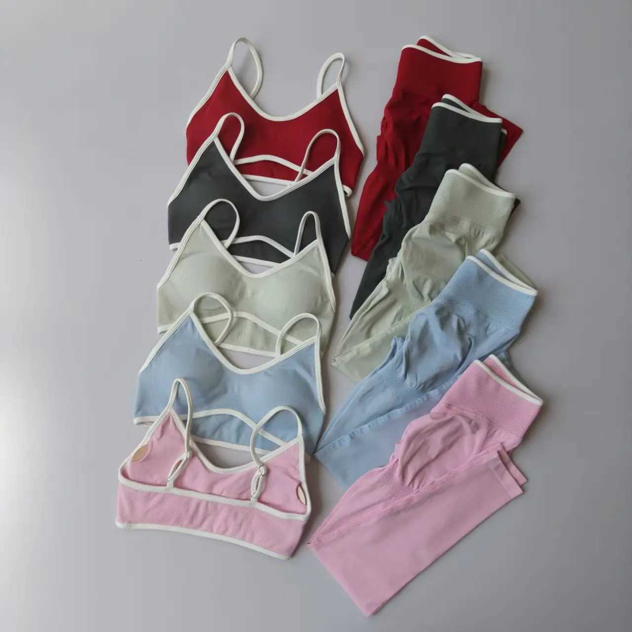 2pcs Womens Set Sports Impact Yoga High Waisted Leggings Gym Fitness Cycling Elastic Sports Yoga Bra Top Pants Suit ClothingXJ251029