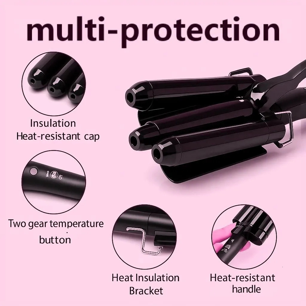 Professional Hair Tools Curling Iron Ceramic Triple Barrel Hair Curler Irons Hair Waver Styling Tools Hair Curlers for Beauty 251029