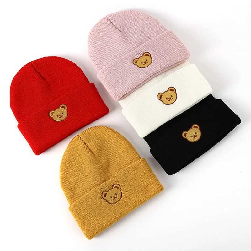 Cartoon Bear Soft Wool Baby Beanies Autumn Winter Warm Toddler Knitted Hat For Boys Girls Kids Skullies Cap Cute Children Bonnet251028