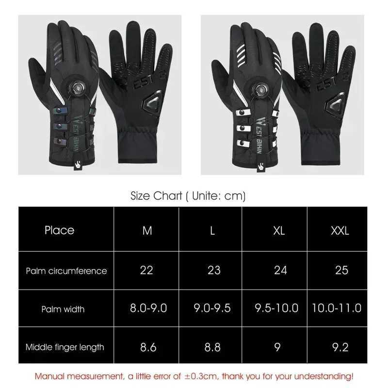 WEST BIKING Twist Locking Cycling Gloves Winter Thermal Water Repellent Touch Screen Gloves MTB Road Bike Warm Sport Gear J251029