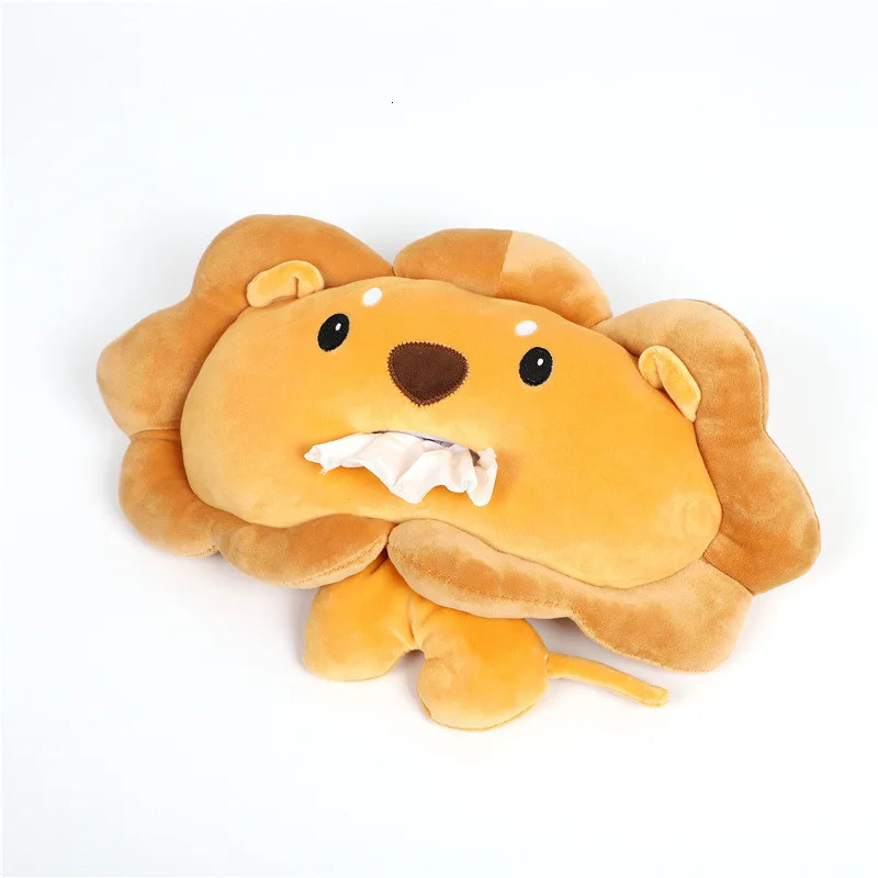 Cute Lion Cartoon Tissue Box Female Plush Decoration Items Home Car Cardboard Box Paper Towel Holder 251029