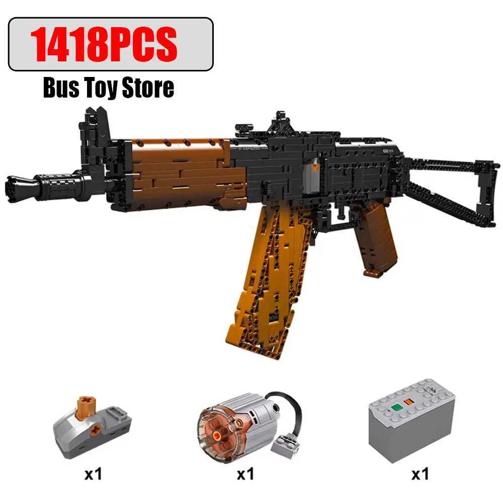 Ww2 Military Gun Technical Motorized AK47 Gun Building Toys Mould King Building Blocks Weapon Bricks Toys Set for Boys Gifts X251029
