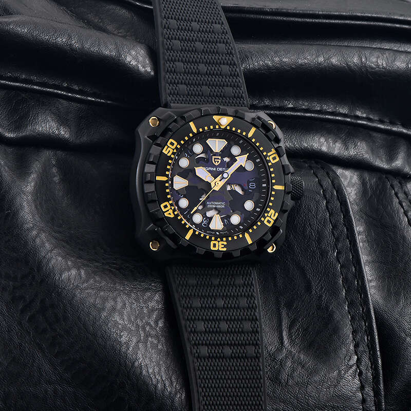 Pagani Titanium Case Camouflage Men's Automatic Mechanical Watch Military Luminous Waterproof Calendar Square