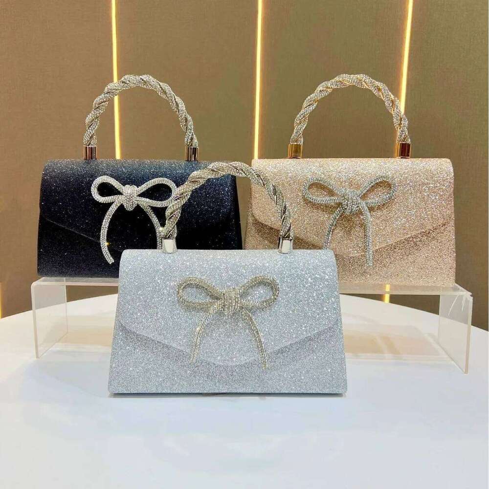 Designer Bags Banquet Dress Versatile Clutch Fashion Dia-Encrusted Bow, Dinner Bag, Sequined Chain Bag Luxury Bag