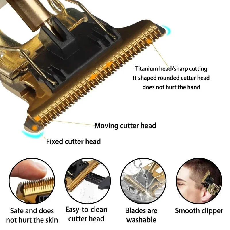T9 Electric Hair Clipper for Men Professional Rechargeable Hair Cutting Machine Barber Shaver Haircut Remover Trimmer 251029