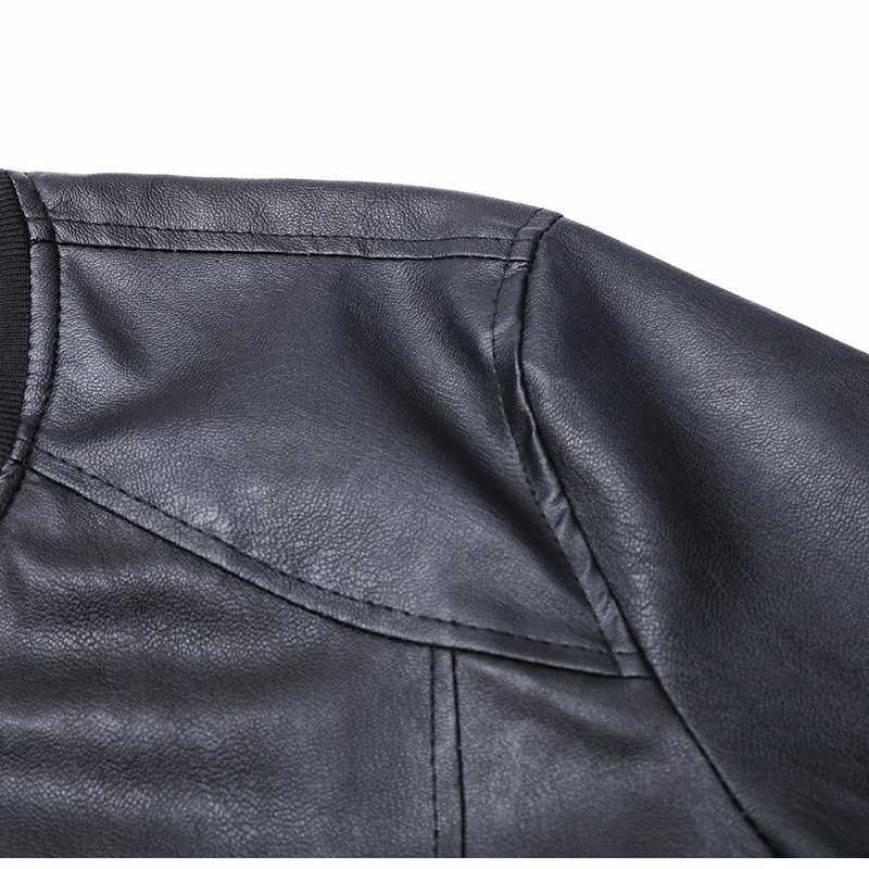 Spring Autumn New Mens Leather Jacket Biker Jacket Korean Style Mens PU Leather Jacket Trendy Casual JacketT251029