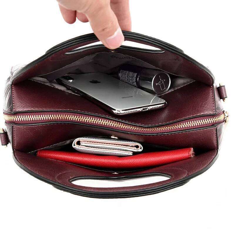 Leather Handbags Female Ladies Hand Hobos Mother Shoulder Bag Chinese Style Crossbody Bags For Women Sac A Main
