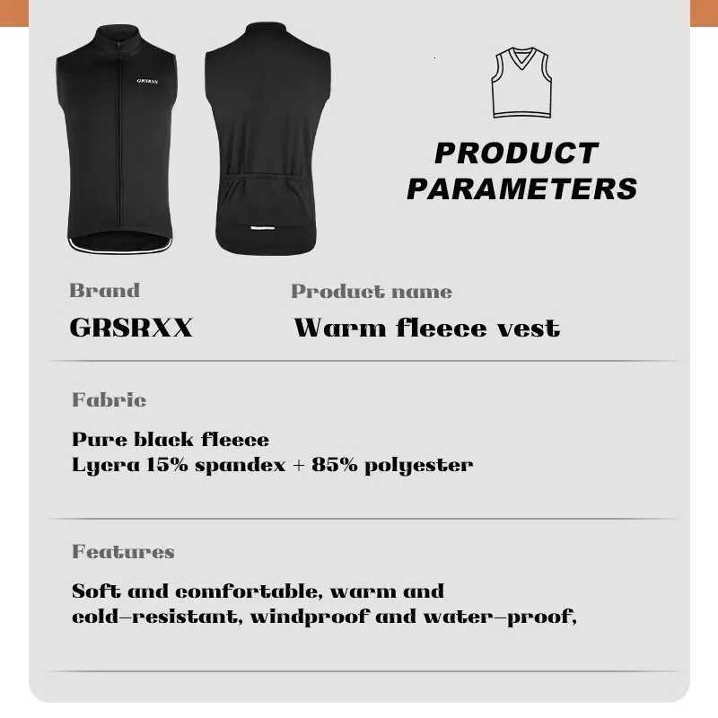 GRSRXX Winter Thermal Cycling Jacket MTB Bike Coat Bicycle Clothing Sleeveless Cycling Jerseys Ciclismo Jackets Men Women W251029