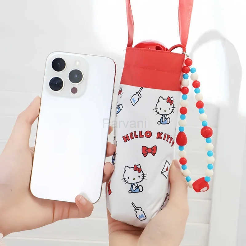 Sanrio Sanrio Hello Kitty Cartoon Umbrella Sunscreen Children Ultraviolet Proof Parasol Anime Kawaii Student Portable Folding Umbrella L251029