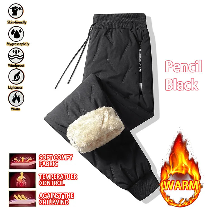 Womens Plush Thick Fleece Lined Sweatpants Straightleg Waterproof Pants Outdoor Windproof Outerwear Thermal Trousers 251029