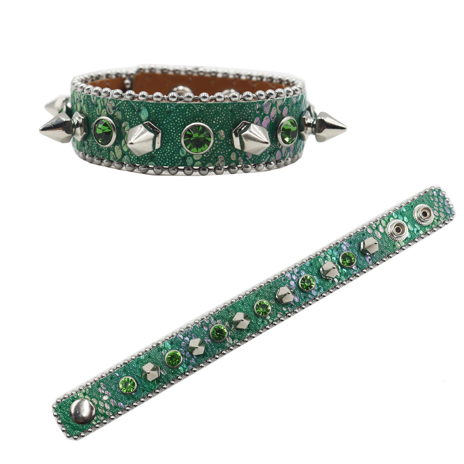 Top Quality Womens Rhinestone Bracelet Mens Western Denim Shiny Hip Hop Punk Rock Y2K Style Bracelet PU Leather 251028