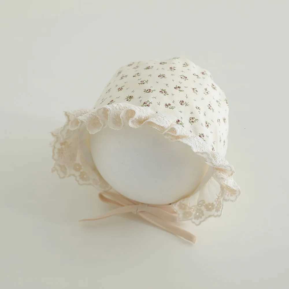 2025 Autumn Baby Hat Korean Muslin Newborn Bonnet Sweet Flower Printed Beanie Hat For Girls Boys Toddler Infant Accessories251028