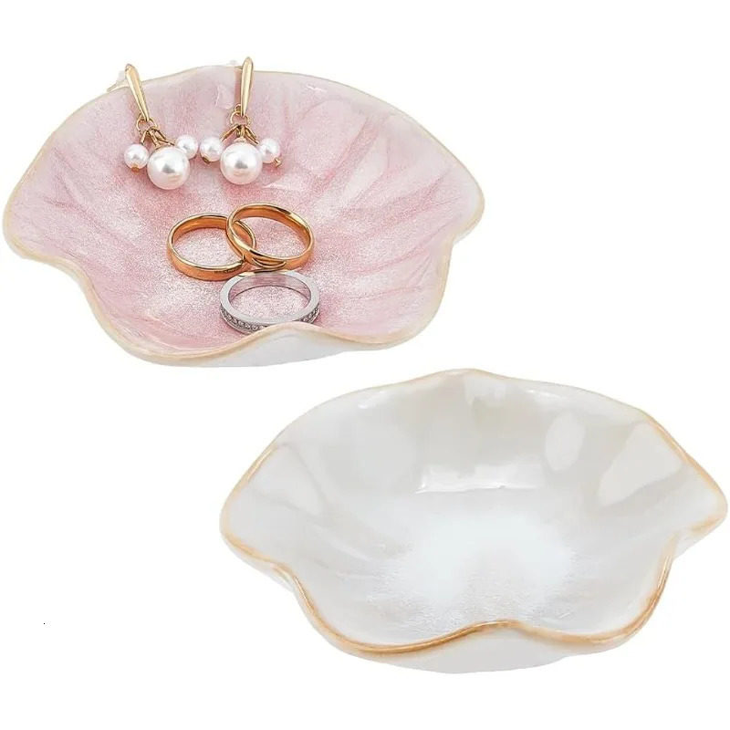 Flower Jewelry Tray Ring Dish Trinket Floral Display Ceramic Decorative Bracelet Organizer for Home Decor Wedding 251013