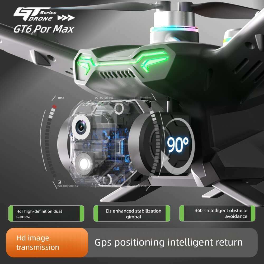 GT Brushless Drone Intelligent Obstacle Avoidance Optical Flow GPS Return Remote Control Aircraft G Image Transmission Quadcopter