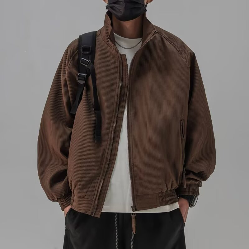 Stand Collar Workwear Jacket For Men Designer Jacket New Spring And Autumn Simple Loose Casual Versatile Couple Jacket Top