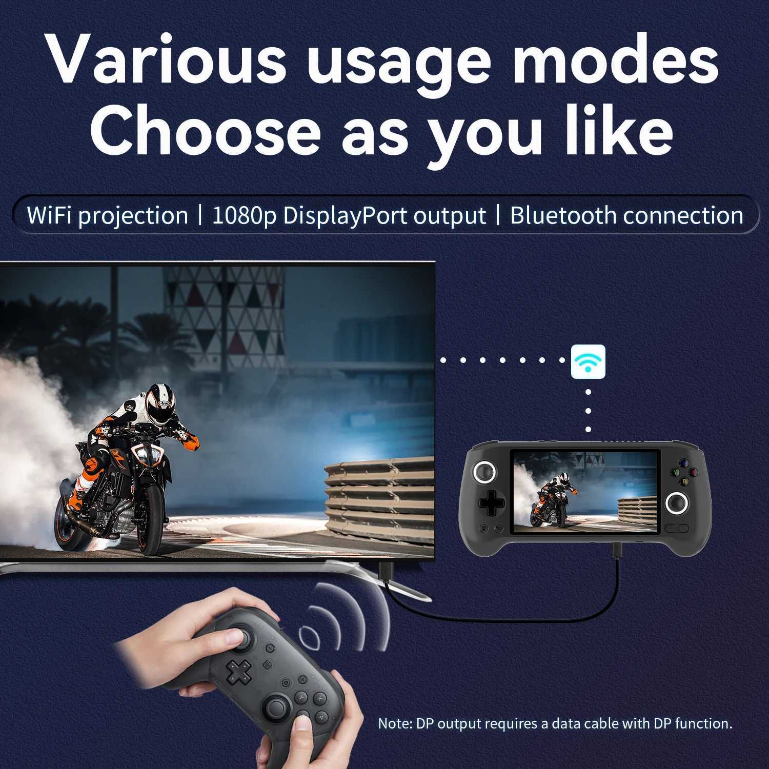 ANBERNIC RG556 Retro Handheld Games Console 548 AMOLED Sn WIFI Android Video Games Player ports AI Assistant Streaming C251029