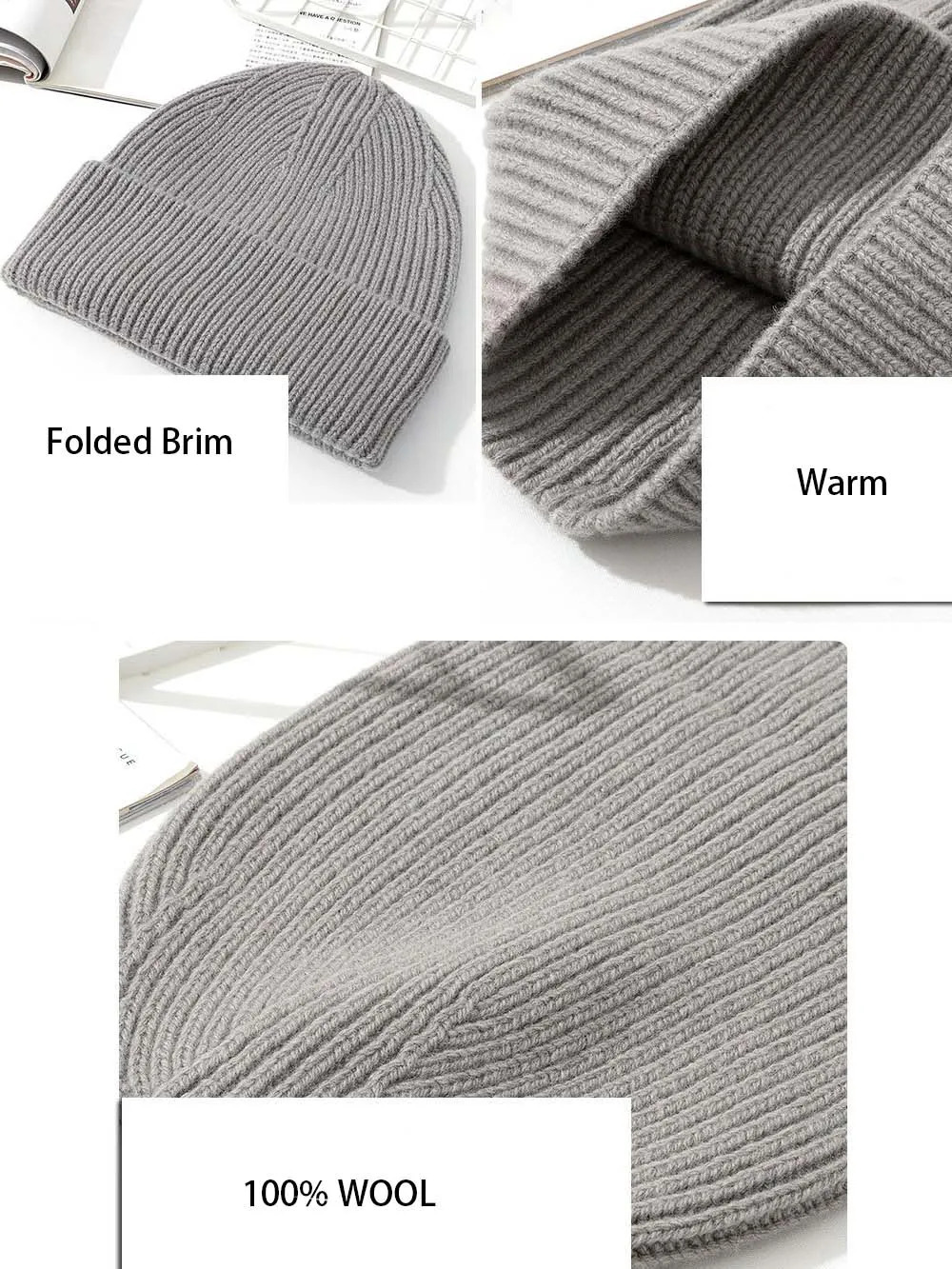 Wool Beanies Women Knitted Cap Hat Men Winter Warm Bonnet 251029