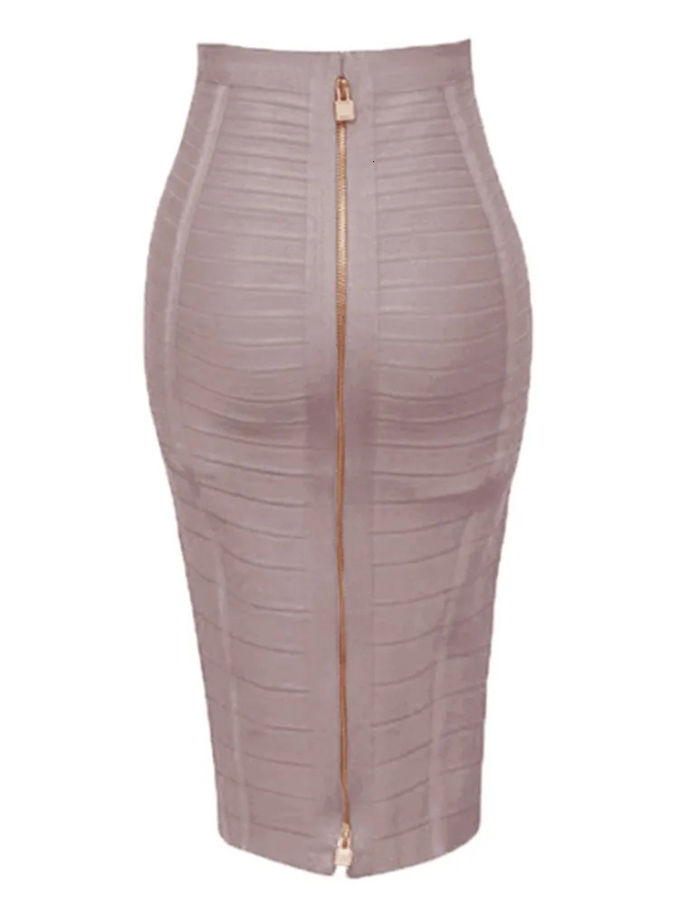 16 Colors Sexy Solid Zipper Orange Blue Black Red Bandage Skirt Women Elastic Bodycon Summer XL XXL Pencil Skirts 58cm 251028
