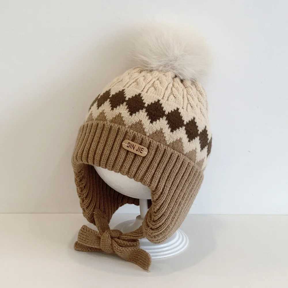 Cute 25 Year Baby Knitted Hat Windproof Warm Kids Earmuffs Cap Thicken Children Head Cover Autumn Winter251028